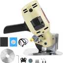 Electric Cloth Cutting Machine - 250W Pure Copper Motor Rotary Fabric Cutter with Auto-Sharpening & Spare Blade, Precision Cutting up to 1.1" for Multi-Layer Cloth, Leather, Textiles Craft