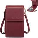 myfriday Small Leather Crossbody Bag for Women with Guitar Strap Mini Crossover Bags & Shoulder Purses with 2 Card Slots