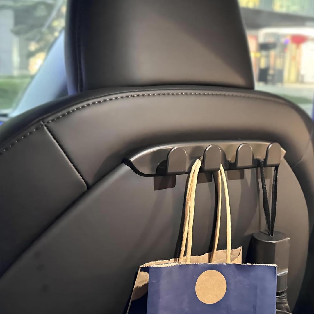 2PCS for Tesla Seat Hooks, for Tesla Model 3 Y Accessories 2025 2024 2023 2022 2021 2020 2019 2018 2017 for Model 3 Headrest Organizer Hooks Model Y Purses Hanger