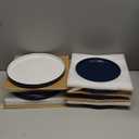 AmorArc Ceramic Dinnerware Sets for 6, 18 Pieces Handpainted Plates and Bowls Set with Rustic Terracotta Underside, Scratch Resistant Stoneware Dishes Set, Dishwasher & Microwave Safe (Beige (Handbrush Rim)