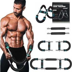 LYKAN Twister Arm Trainer, 40-100lb Adjustable Chest Workout Equipment, Arm Trainer, Twister Arm Trainer, Portable Power Twister Bar, Detachable Design Fitness Anywhere (BLUE)