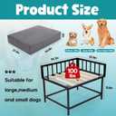 BALAPET Stable Beside Dog Bed and Mattress Set, Beside Dog Bunk Beds for Large Dogs,Metal Bed Frame with Removable Cushion,Dogs Bed Attachment to Human Bed for Small, Medium & Large Breeds(Medium)