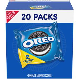 OREO Chocolate Sandwich Cookies, 20 Snack Packs (2 Cookies Per Pack) (EXP 03/22/26)
