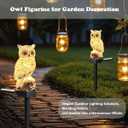 Garden Owl Solar Light, 2 Pack Resin Owl Statue, Waterproof Owl Figurines on Stake for Outdoor Garden Pathway to Scare Birds Away, Gifts for Owl Lovers