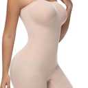 SHAPSHE Strapless Shapewear Bodysuit for Women Butt Lifter Body Shaper Tummy Control Seamless Shapewear (Small-Medium, Beige)