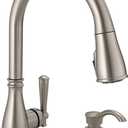 DELTA FAUCET CO 19962-SSSD-DST Stainless Steel Single Pul Kitchen Faucet with Soap Dispenser