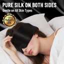 100% Mulberry Silk Sleep Mask, Large Eye Cover for Sleeping, Comfortable and Pressure-Free Sleeping Masks for Women Men, Completely Blackout (Black)