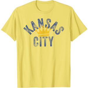 Kansas City Vintage Kc Blue & Yellow Cool Kansas City Locals T-Shirt Small