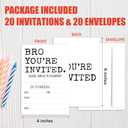 Bro You're Invited, 20 Double-Sided Teen Boy Birthday Party Invitation Cards with Envelopes, Minimalism Birthday Invites for Boys, Party Favors Decorations and Supplies, 30