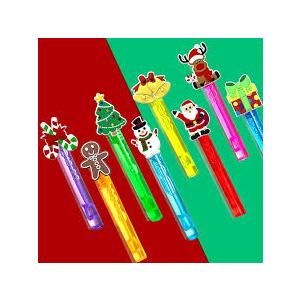 24PCS Christmas Party Favors for Kids, Bubble Wand Bulk Christmas Toys Gifts for Crhsitmas Stocking Stuffers Goodie Bag Fillers Classroom Prizes, Christmas Party Supplies for Girls Boys (Christmas)