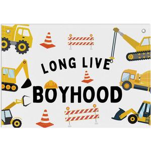 Long Live Boyhood Banner, Toddler Boy Room Decor & Linen Wall Hanging Canvas Banner Flag, Boho Nursery Playroom Toddler & Boys Kids Room Decoration - D04