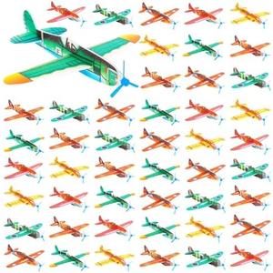 LUCKJOY 48 Pcs Airplane Toy, 8 inch Foam Airplanes for Kids,Paper Airplane Kit for Toddlers 3-5, Glider Toy Planes for Kids,Party Favors Goodie Bag Stuffers Classroom Prizes for Boy Girl Children