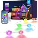 100FT Permanent Outdoor Lights for House, RGB LED Waterproof Smart Eave Lights Outdoor House Decor with Smart APP Remote Control, Outside Eaves Lighting for Holiday, Christmas, Roof, Party, Daily