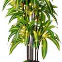 Artificial Dracaena Tree 5FT, Fake Plants with Black Tall Planter - Fake Tree Tall Faux Plants Indoor Floor Plant with Moss - Artificial Plants Indoor for Office Living Room Home Decor