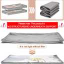 punemi 3 Inch Low Profile Under Bed Storage Bins with NO STURCTURE Design, Shallow Clothes Storage Bags with Clear Lids - Fits Under Sofa, Couch, Dorm, or College Beds, 40x20x3inch, 2 Pack, Grey