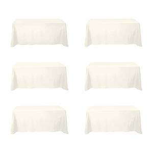 Amazon.com: BRILLMAX 6 Pack Ivory Tablecloths for 6 Foot Rectangle Tables 90 x 132 Inch - 6ft Rectangular Bulk Linen Polyester Fabric Washable Cloth Cover for Wedding Reception Banquet Birthday Party: Home & Kitchen