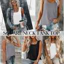 Velvelhall 3 Pack Summer Women's Tank Tops Casual Sleeveless Shirt Loose Fit Square Neck Tank Top (Small,Gray, White, Black)