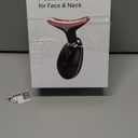 Red-Light-Therapy-for-Face-and-Neck, 7 Color Face Massager Tool for Wrinkles, Double Chin, Vibrating Facial Massager with Thermals for Skin Care, Glossy Black