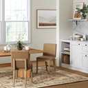 Nathan James Gracie Modern Dining Chair with Cushion, Upholstered Dining Chair with Solid Wood Frame, Light Brown, Set of 2