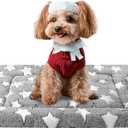 Dog Bed Mat, Reversible Crate Pad & Cute Dog Bed - Machine Washable Kennel Mat with Ultra Soft for Small Dogs (Cool/Warm), 24" x 18", Grey&Star