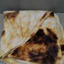 LetsFunny Burrito Tortilla Throw Blanket, Double Sided Burritos Taco Tortilla Wrap Blankets, Funny Realistic Flannel Food Round Blankets, Funny Gifts for Kids Newborn Toddler Dog Cat Baby Shower 47in (Gray Yellow)