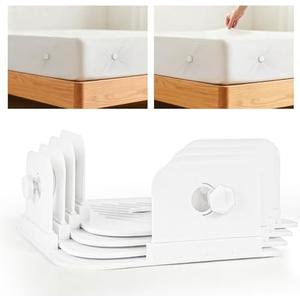 ThriftyZ 4Pcs Sheet Holders, Bed Sheet Holders for Corners, Lock Bed Sheet Holders, Fitted Sheet Holders Keep Sheets Firm & Tight, Universal Fitted Sheet Holder, White