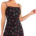Floerns Women's Summer Floral Cherry Print A Line Short Cami Dress, XL