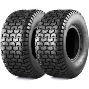 Set of 2 Turf Tires 15x6.00-6 Compatible with Lawn Mower and Garden Tractor Tires