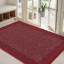 BEQHAUSE Indoor Door Mat 32" x 48", Dirt Trapper Door Mats Non-Slip Entryway Rugs Washable, Resist Dirt Absorbent Welcome Mat, Low Profile Floor Mats for Front Back Door and Entryway, Red