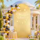 Wedding Arch Backdrop Cover, 6FT Gold Yellow Arch Cover Stretchy Backdrops, Double-Sided Arch Stand Covers for Wedding Ceremony, Baby Shower, Birthday Party Decoration