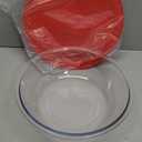 4.5L Round Glass Mixing Bowl with Lids, Glass Salad Bowls with BPA free cover. Oven, Microwave and Dishwasher Safe.
