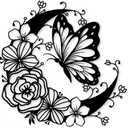 Gemseek 12 Inch Black Metal Butterfly Wall Art Decor, Boho Moon Butterfly Silhouette Wall Sculpture for Living Room Bedroom Bathroom Decoration Home Accents