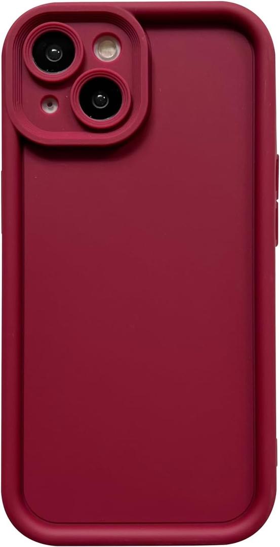 Puxicu Slim Case for iPhone 14 PLUS, Enhanced Camera Protection, Shockproof Skin-Friendly Touch Soft Case Cover for iPhone 14 PLUS Phone 6.7 inch, Wine