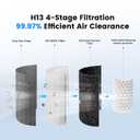 Car Air Purifier, Mini Portable HEPA Filter with 4-Layer Filtration & LCD Display, 15dB Ultra Quiet, Cordless, Eliminates 99.97% of Smoke Dust Pet Odors for Vehicle Office Travel