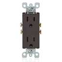 Leviton 15 Amp, 125 Volt, Decora Duplex Receptacle, Residential Grade, Grounding, 5325, Brown