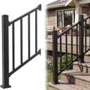 Aluminum Deck Railing Kit, Modular 36 in H. x 2 Ft W Stair Railing Kit for Outdoor Steps,Heavy Duty Balustrade System for Deck, Porch, Patio & Balcony(1 Post, 1 Panel)