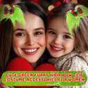 Norme 6 Pcs Christmas Hair Bow for Women 6 Inch Green Furry Hair Clip with Red Bow for Christmas Holiday Costume Accessories for Parties Gifts Decoration