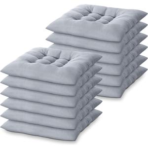 Geetery 12 Pcs Floor Pillows Bulk Seating Cushions for Floor Chair 15.7'' Large Meditation Cushion for Yoga Living Room Tatami Bedroom Balcony Office (Grey, Square)