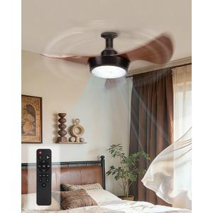Ceiling Fans with Lights, 25" Socket Fan Light with Remote Control, 3CCT, Dimmable, 3 Speeds, Memory, LED Quiet Screw in Fan Light for Bedroom, Living Room, Kitchen