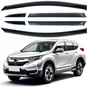Shatterproof Out-Channel Window Deflectors for Honda CR-V (CRV) 2017-2022, Rain Guards Window Visors for Cars Vent Deflector Car Accessories (for CRV 17-22 6-PCS Chrome)