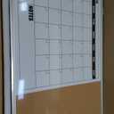 Calendar Whiteboard for Wall, 36" x 24" Double Sided Monthly Dry Erase Board Calendar for Office, Home, School, Hanging Cork Board White Board Combo, Portable Magnetic Dry Erase Planner Board