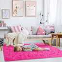 Rostyle Fluffy Hot Pink 5x8 Rugs for Living Room,Large Living Room Carpet,Big Shaggy Rugs for Bedroom Girls,Thick Fuzzy Dorm Rug,Soft Indoor Floor Rug for Kids Room Decor Aesthetic
