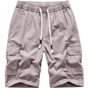 Msmsse Men's Cargo Shorts Elastic Waist Drawstring Summer Casual Cotton Work Athletic Shorts (32)