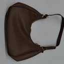Crescent Shoulder Bags for Women Cute Hobo Tote Handbag Under the Arm Purses Mini Clutch Purse with Zipper Closure (Coffee)