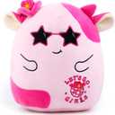 Disco Cowgirl Cow Plush Toys Pink Stuffed Cow Plushies Birthday Party Supplies Cowgirl Soft Stuffed Plush Cow Pillows Easter Gift for Women Men Kids Teens Adults Anniversary