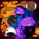 35 Pcs Halloween Bubbling Cauldron DIY with 1 Witch Cauldron 30 Ball Ornaments 1 Lights String 1 Spells Book 1 Bag Cotton 1 Glue for Kitchen Indoor Outdoor Party Decoration