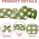 PATIKIL 30 Yards x 2.5" Buffalo Plaid Ribbon, Green and White Gingham Ribbon Gift Wrapping Ribbon for Thanksgiving Bow Wreath Craft Birthday Wedding