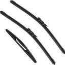 3 Pack Windshield Wiper Blades Compatible with Ford Escape 2008 2009 2010 2011 2012 Original Factory Quality Front Rear Wipers Blade Set for My Car - 20" 20" 12"
