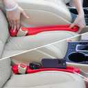 Car Seat Gap Filler Set of 2, 3IN1 Seat Side Gap Filler Plug with Storage Slot & Hook Function, Soft Foam Universal Fit Car SUV Truck Fill Gap Between Seats Console Organizer（Standard Red）