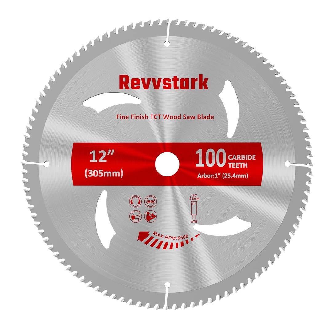 12 Inch 100 Tooth, Carbide Tipped Teeth, TCT Saw Blades for Cutting Various Wood, Plastic and Composite Materials with 1-Inch Arbor